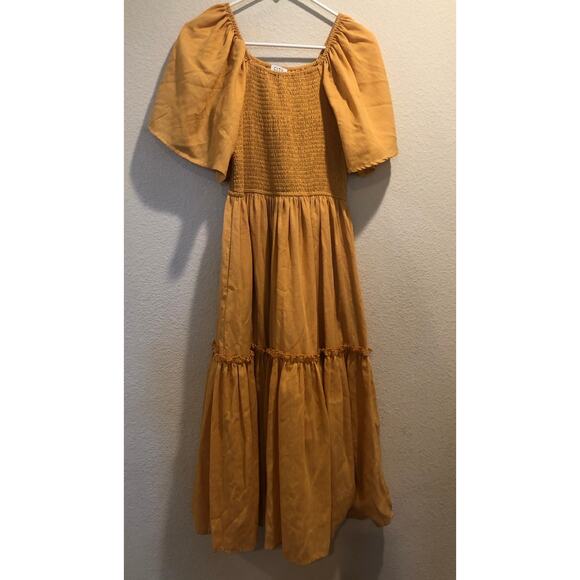 Ivy City Co. Mustard Yellow Lennon Midi Dress Size XS - Picture 3 of 6